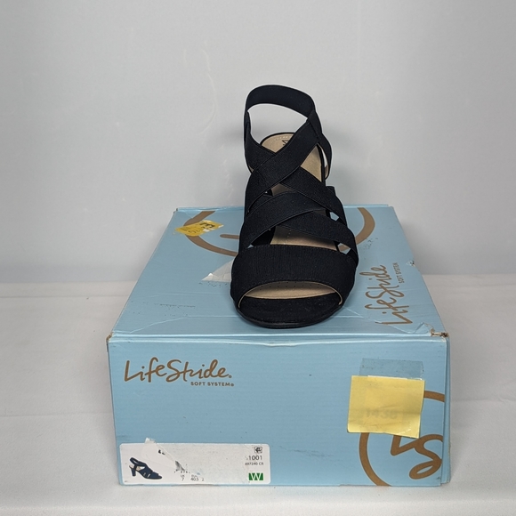 NEW Life Stride Womens Charlotte Heeled Sandal Sz 9.5 wide black - Picture 4 of 4
